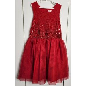 CAT& JACK Valentine Red Sequined Dress 10-12
